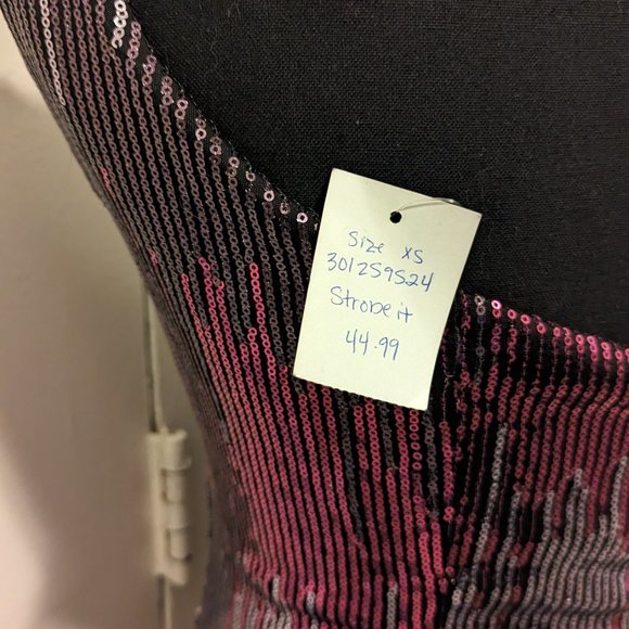 Off-Shoulder Sequin Dress: Strobe It by Charlotte Russe - Picture 5 of 8